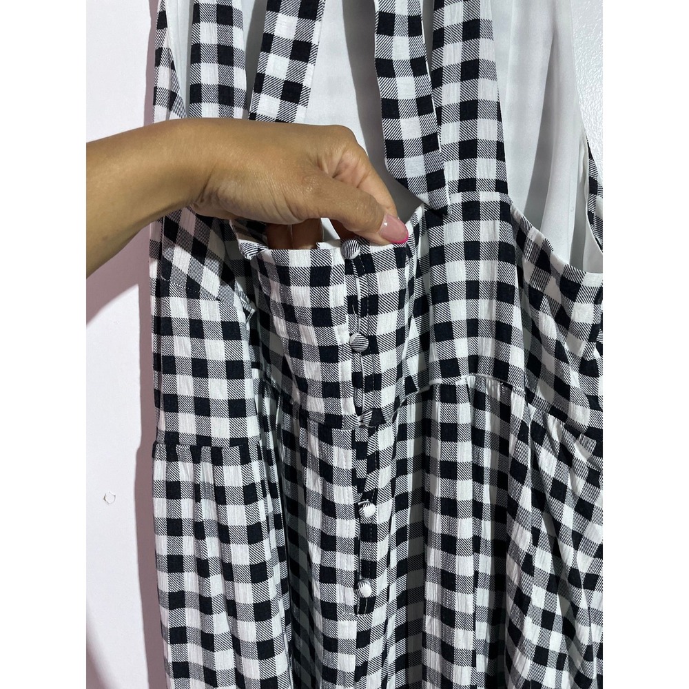 Torrid gingham black white tiered maxi dress 1x - Picture 4 of 6